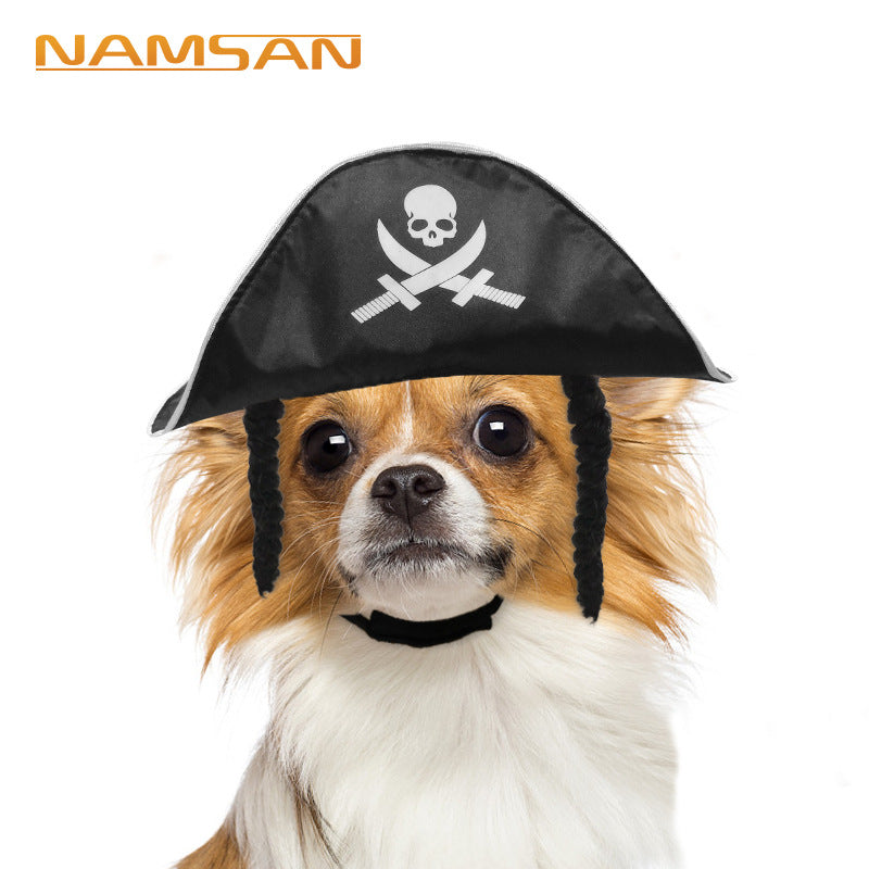 Pet Pirate Hat Dog Cat Captain Cap Halloween Pirate Cosplay Costume Halloween Party Hat Dress Up Costume Accessories