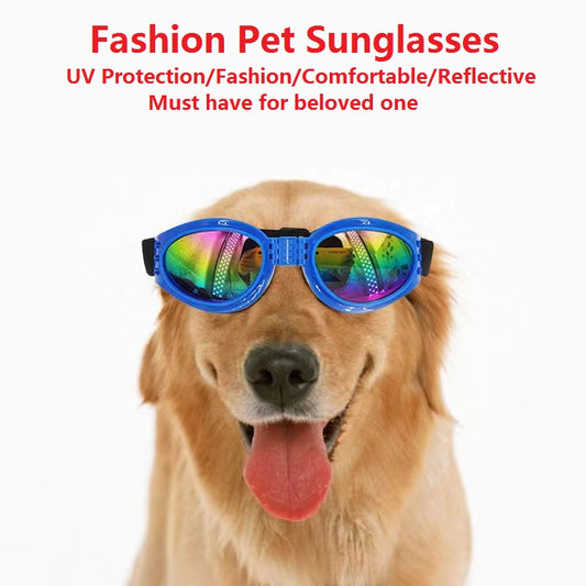 Dog Goggles for Medium Dogs UV Protection Puppy Sunglasses Windproof Snowproof Foldable Doggy Glasses
