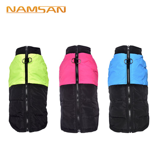 Dog Coat Waterproof Warm Winter Jacket Windproof Fleece Coat Pet Outdoor Clothes for Small Medium Large Dogs Cold Weather Vest with leash hook
