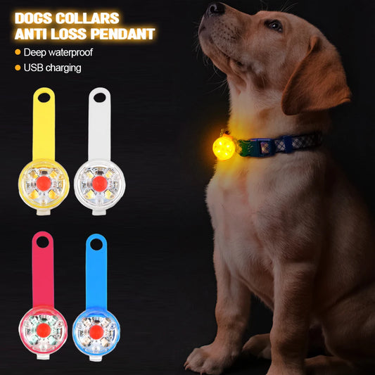 IPX7 Waterproof LED Pet Dog Cat Collar Pendant Night Safety Luminous Light Flashing Pendant With Light for Dog Cat Accessories